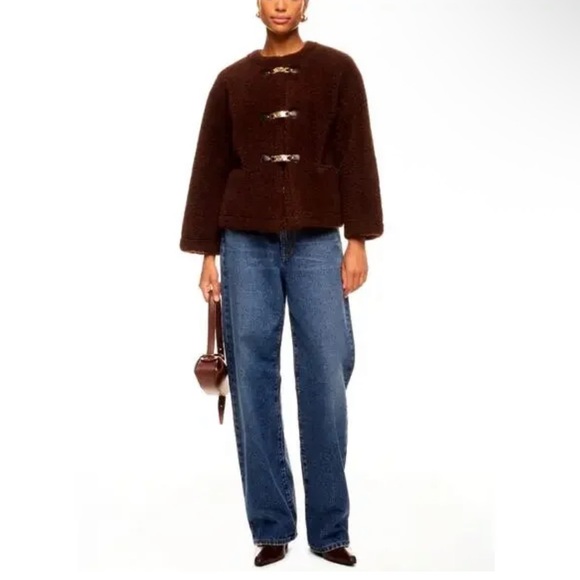 Maje Rich Brown Teddy Jacket! NWOT 36/US4 - Picture 6 of 12